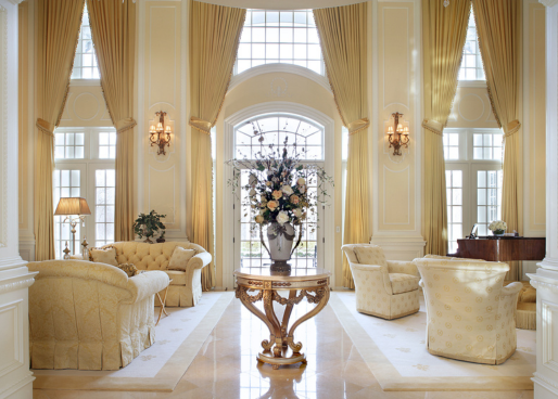 Finished interior stair hall