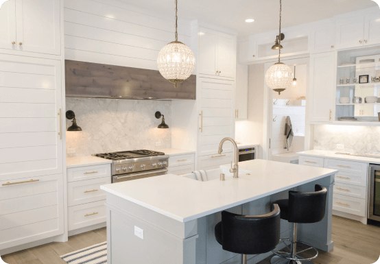 Finished kitchen cabinetry